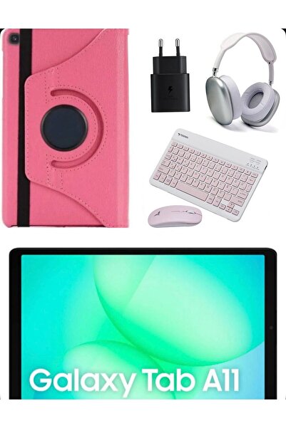 Samsung Galaxy Tab A11 8gb 128gb 8.7 inç Kulaklık + Pembe Kılıf + Şarj Başlığ...