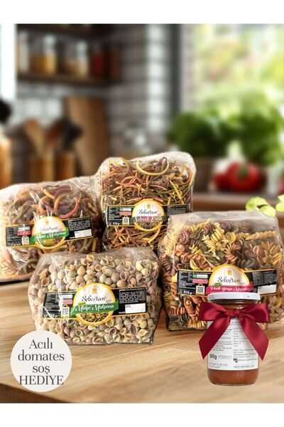 Seboş’tan 4 ‘lü makarna seti (fusulli makarna,sedanini makarna erişte,midye m...