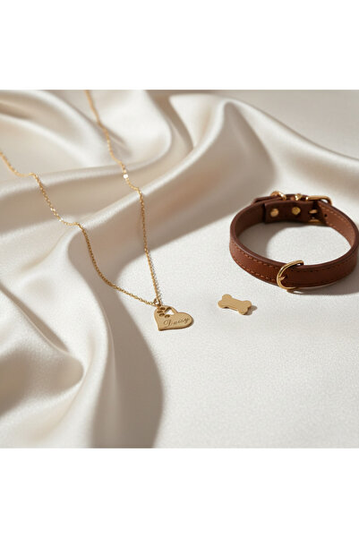 Medusa Gift 925 Ayar Gümüş 14 Ayar Altın Kaplama Patili Kalp Kolye Gold