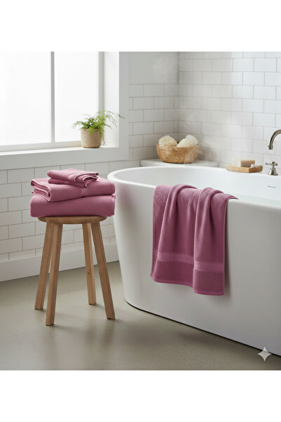 LİNDENİ HOME Bath Towel Striped Pattern 100% Cotton 2 Pieces 90*150 cm