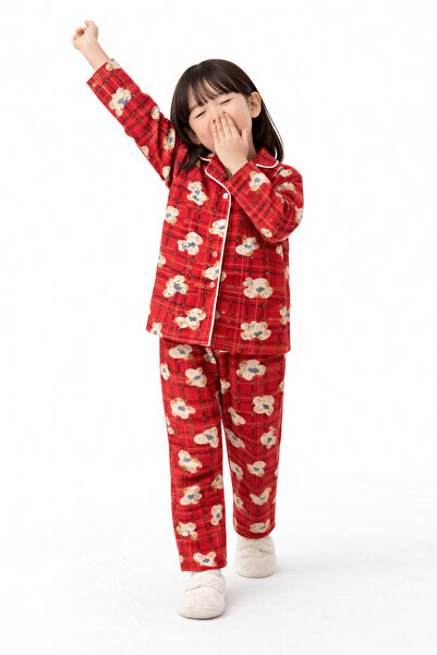 Beka Kids Set de pijamale pentru fete cu mâneci lungi, cu nasturi în față, cu...