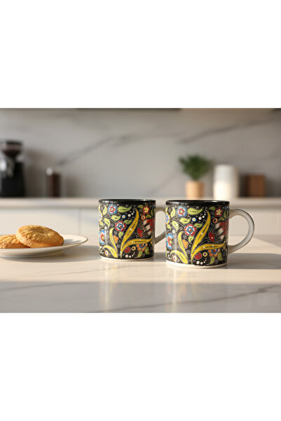 RGS HOMELİFE طقم أكواب سيراميك مصنوع يدويًا مكون من قطعتين، طقم أكواب سيراميك...