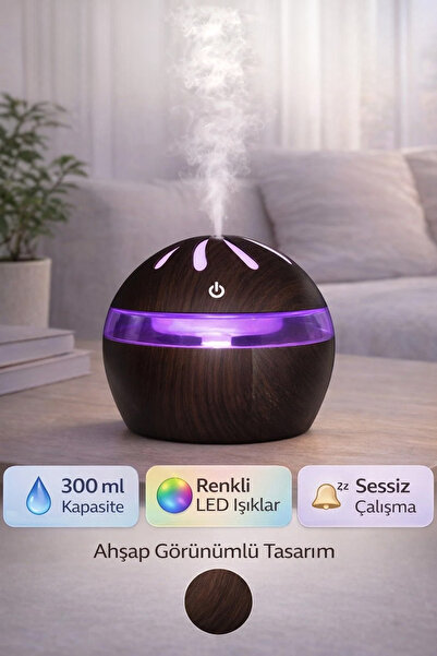 EXENAR Ahşap Tasarımlı Aroma Koku Difüzörü Mini Hava Nemlendirici Buhar Makin...
