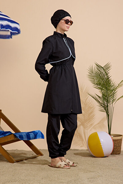 GAVLİA Women's Hijab Swimsuit 3-Piece Set - Full Coverage with Zipper..