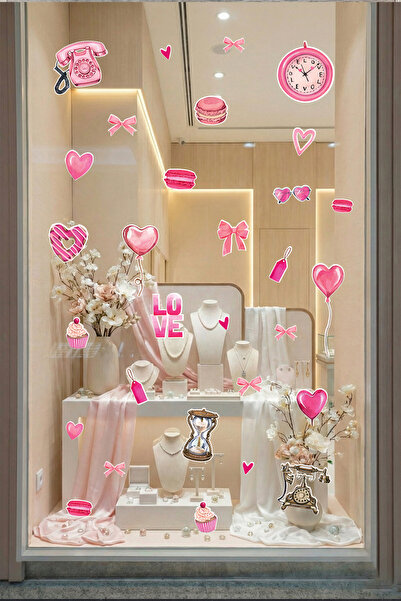 MIGNATIS Vintage Love Themed Sticker Set - Retro Designed Romantic Glass Disp...