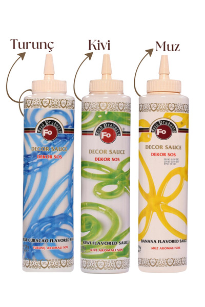FO Dekor Sos Topping Seti X 3 Adet (MUZ, TURUNÇ, KİVİ)