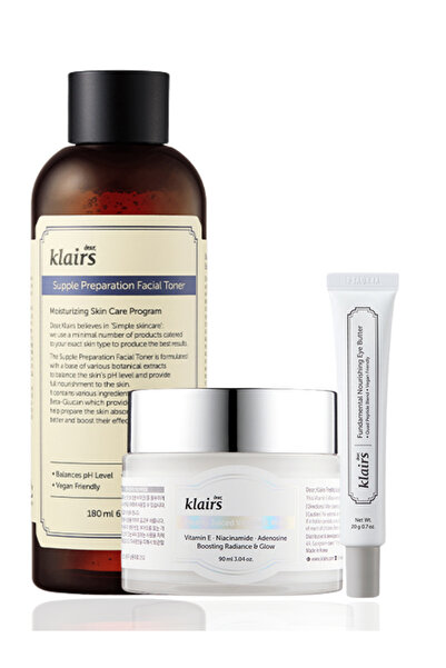Klairs مجموعة العناية بالبشرة لترطيب البشرة ومنحها إشراقة – تونر مرطب، قناع ف...