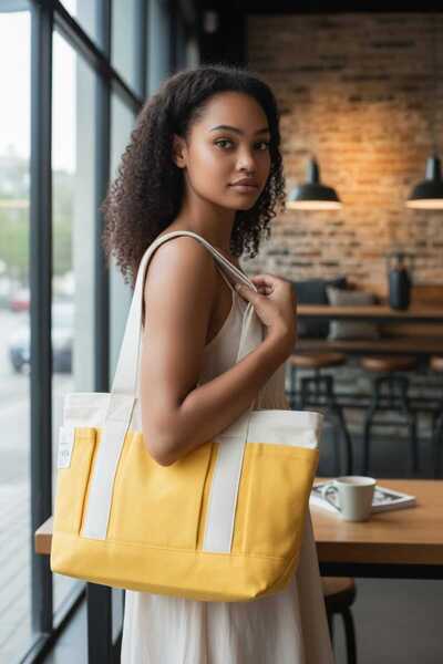 Malika KALIN BEZ KANVAS DOKUMA ORTA BOY üç cepli ÇOK KULANIŞLI KOL ÇANTASI