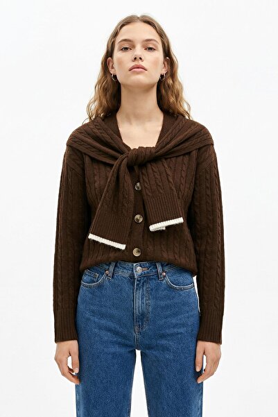 Rays 2470 Buttoned Knitted Cardigan Brown