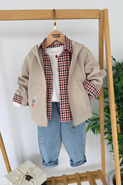 Minigimin Cicileri Set de cu glugă piese pentru băieți cu broderie geometrică...