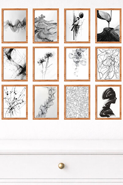 UNT Set de pictură murală modernă cu aspect de cadru din 12 piese – 15x20 cm ...