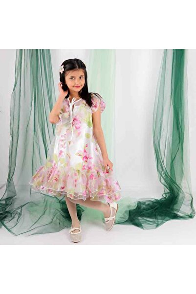 Mamnon Apple fuchsia organza dress
