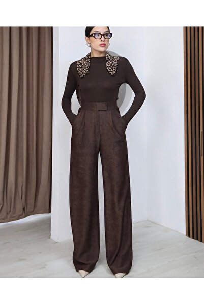 FEMİNEER.com Enter Premium Velcro-Attached Velvet Knit Pants