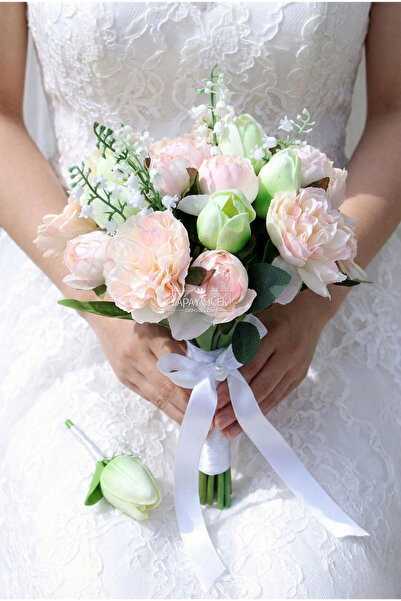 Yapay Çiçek Deposu Set de 2 buchete de mireasă Vaveyla Bridal Erengül-Lale