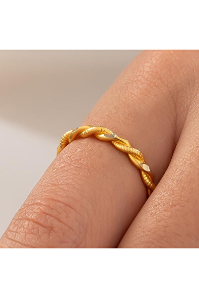 H.M Hakan Mücevherat İkili Burma 14 Ayar Altın Yüzük