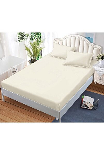 trendyhome Husă de pat cu elastic uni din bumbac finet – 180x200 cm