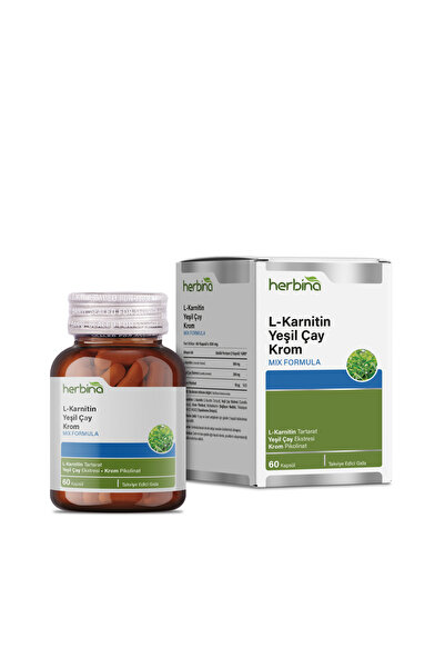 Herbina L-Carnitine Green Tea Chromium Picolinate 60 Capsules