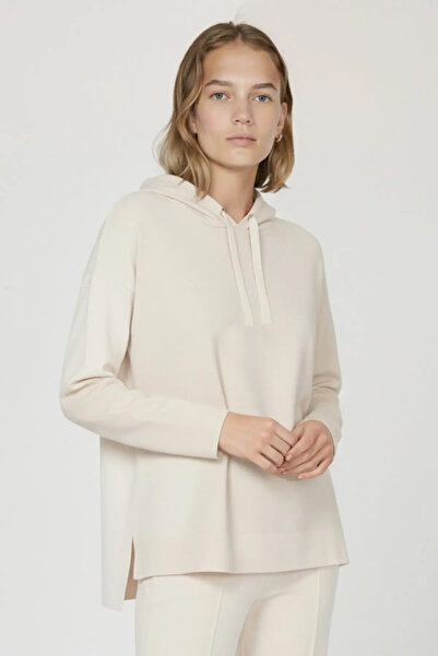 Triko Mısırlı Ekru İnci Detaylı Kadın Sweatshirt