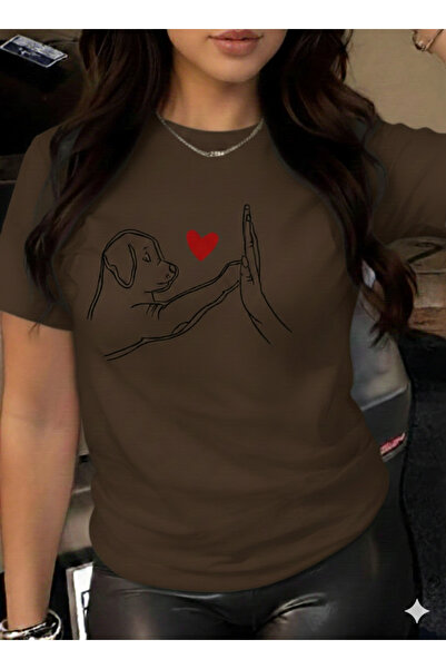 ZİYMO TRICOU DIN BUMBAC PIEPTĂRĂT CU GULER ROTUND, CU TĂIERE COMODĂ