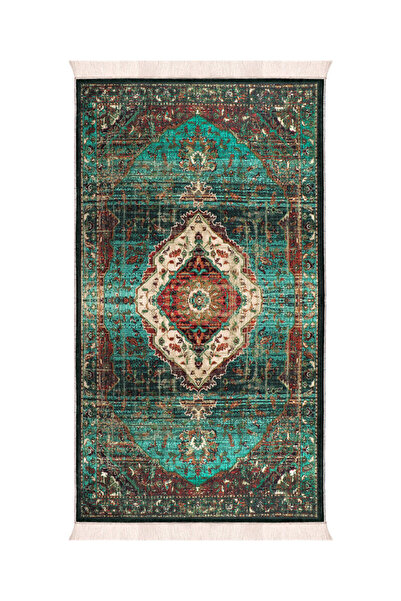 Bursa İpek Green Sponge Velvet Prayer Rug