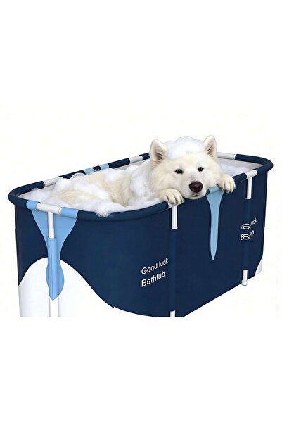 Mtanvxay حوض استحمام قائم بذاته للحيوانات الأليفة، إطار معدني قابل للطي بطول ...