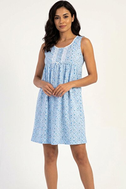 cotonhause Women's Zero Sleeve Buttoned Nightgown - Lace Detailed, Buttoned, ...