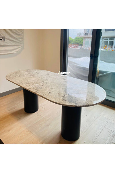 adomarmarblehandmadeandluxury Tundra Grey Yemek Masası