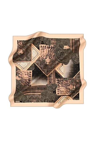 Aker وشاح حرير سيرا 8499701 - 391 نمط عرقي باللون الوردي والأسود