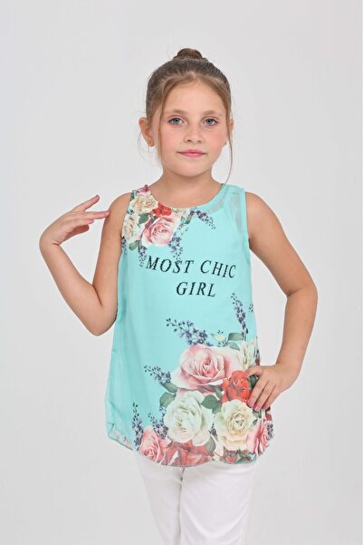 Toontoy Girl's Tank Top Most Chic Girl Printed