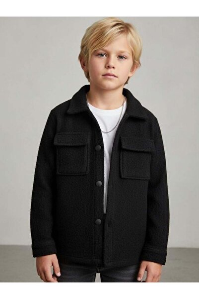 Zekids Boy's Wrinkled Pocket Detailed Design Jacket