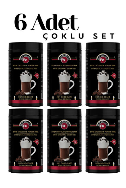 FO Sıcak Çikolata Bitter Çikolatalı İçecek Tozu 1 Kg x 6 Adet