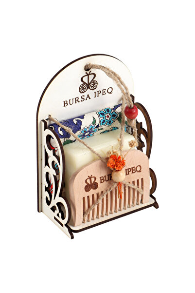 Bursa İpek Red Carnation Pattern Gift Bath Set