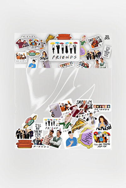 Baprile Friends Sticker Paketi 20 Parça Kaliteli Su Geçirmez Etiket Seti
