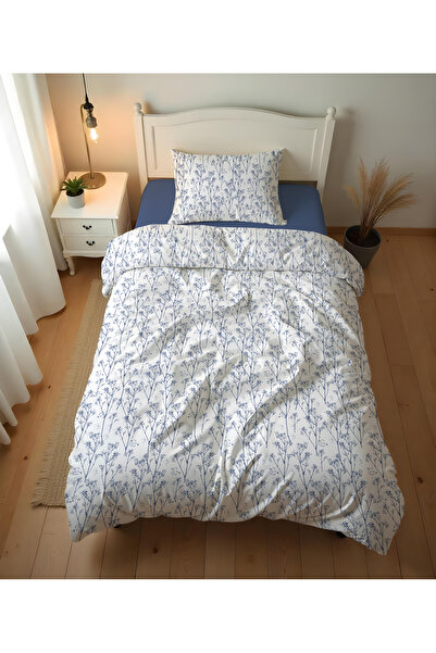 Evmila Blue Spring Branches Patterned Single Duvet Cover Set & Zippered