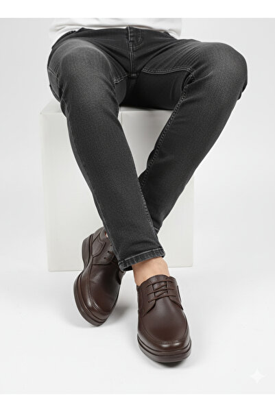 Tomato Bags Men's Orthopedic Genuine Leather Lace-Up Rubber Non-Slip Sole Com...