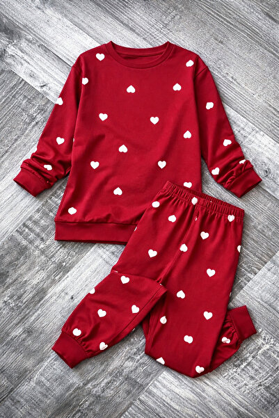 zahider Girl's 100% Cotton Heart Pattern Pajama Set