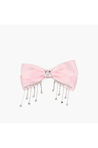Lifestyle Bow Barrette Hair Clamp with Pearl Embellishment