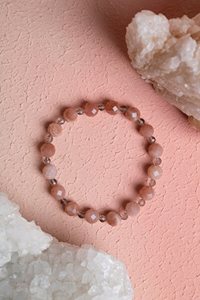 OSMANLI DOĞAL TAŞ Certified Sunstone, Smoky Quartz Natural Stone Bracelet (Sk...