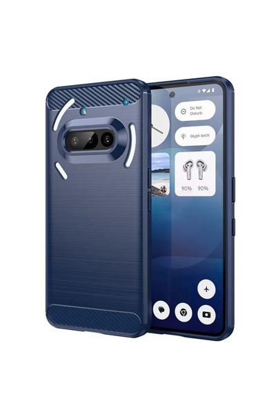 Techsuit Θήκη σιλικόνης Nothing Phone (3a) από ανθρακονήματα, μπλε