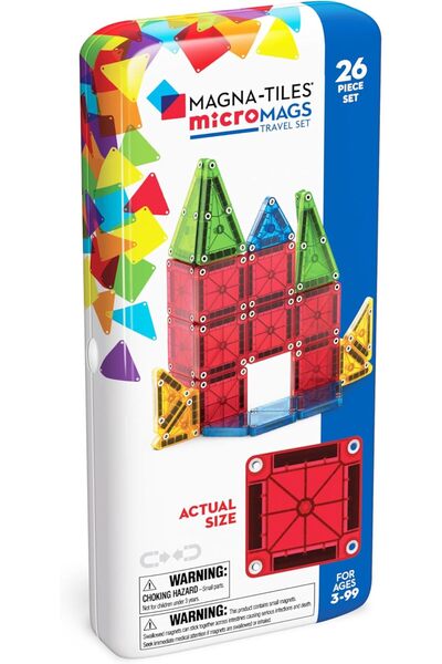 LA' PRECIOUS Magna-Tiles microMAGS 26-Piece Travel Magnetic Construction Set ...