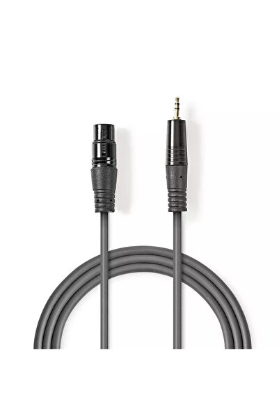 Nedis Cablu Audio Balansat XLR 3 Pini mama - Jack 3.5 mm tata stereo 1m Gri