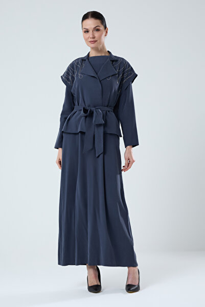 Jupe Kadın Zarif Omuz İşlemeli Yelekli Elbise 7266