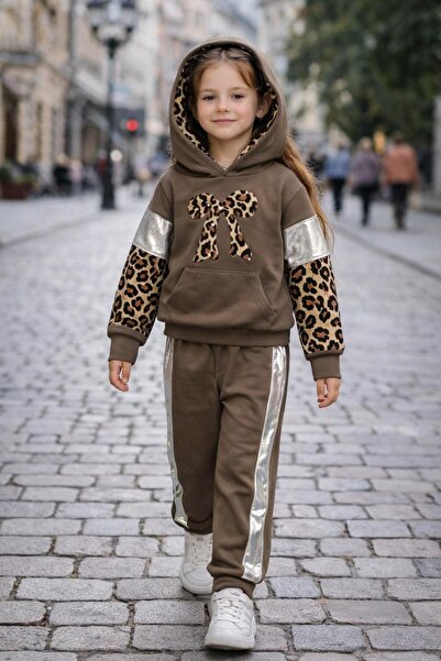 inowesta trend Εποχιακό κοριτσίστικο σετ φόρμας με κουκούλα, 100% βαμβακερό, ...