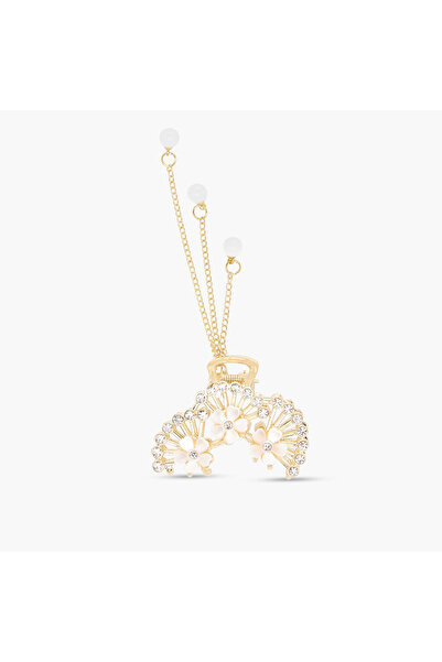 Lifestyle مشبك شعر منحني بتصميم مزين بالأحجار