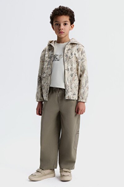 NK Cardigan cu fermoar Costa pentru băieți 4-8 ani Bej