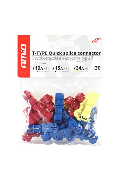 AMIO Cuplaje electrice pentru imbinari rapide de tip T, mix cutie de 30 buc