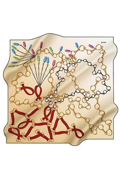 Aker Eșarfă de mătase Sura 52937 Model cu centură aurie