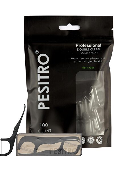 PESITRO Professional Double Clean Flosser Picks, Fresh Mint, UHMWPE Shred-Res...