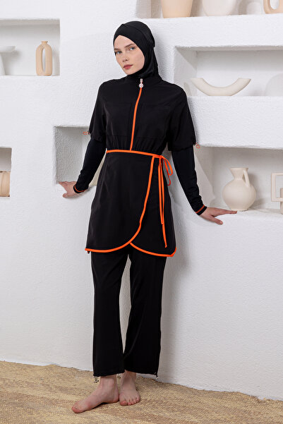 Adasea Fraser Stretch Fabric long sleeve jumpsuit hijab swimsuit 1237