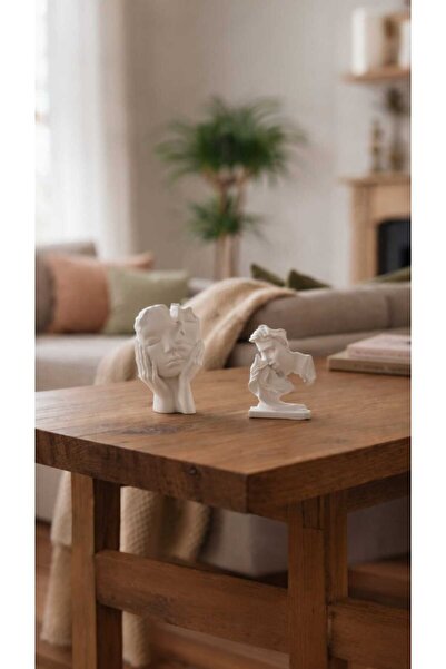 bonjorno aksesuar Modern Kadın Büst Biblo İkili Set – Soyut Minimal Dekoratif...